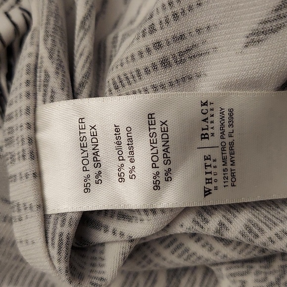 WHITE HOUSE BLACK MARKET Black And White Patterned Sleeveless Top - Picture 9 of 10